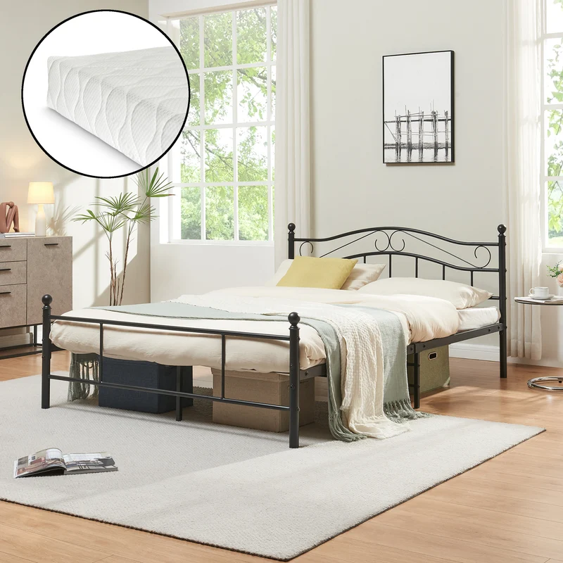 Metallbett Florenz mit Matratze [en.casa]