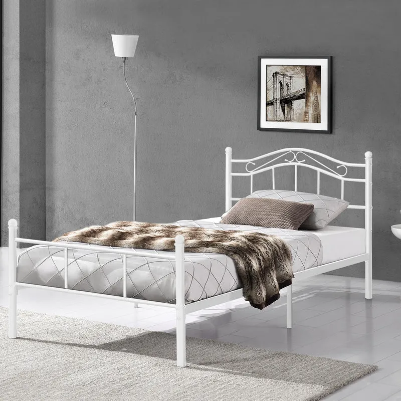 Metallbett Florenz 120x200 cm mit/ohne Kaltschaummatratze versch. Farben [en.casa]