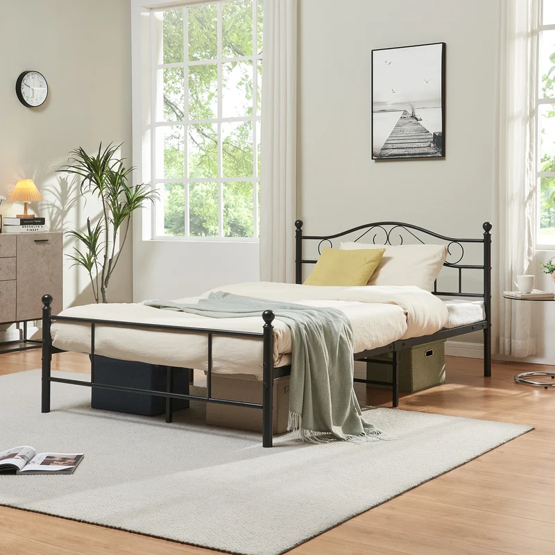 Metallbett Florenz 120x200 cm mit/ohne Kaltschaummatratze versch. Farben [en.casa]