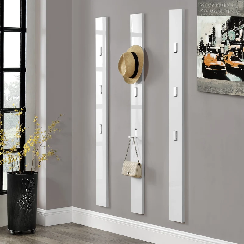 Wandgarderobe Hansnes mit 3 Klapphaken 165 cm versch. Farben [en.casa]