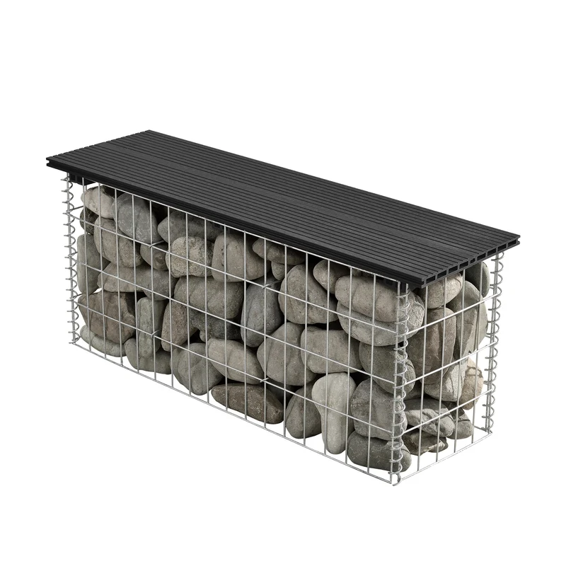 Gabionenbank Friesland WPC 100x45x30 cm in verschiedenen Farben pro.tec