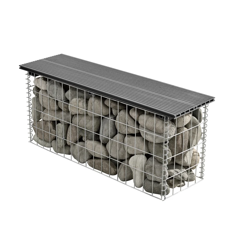Gabionenbank Friesland WPC 100x45x30 cm in verschiedenen Farben pro.tec