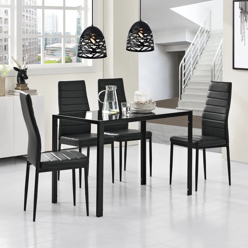 Esstisch Eschede 105x60x75 cm mit Tischplatte aus Glas in versch. Farben en.casa