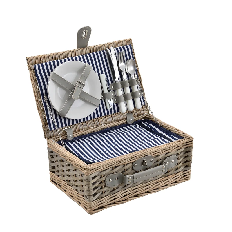 Picknickkorb mit Besteck-Set für 2/4 Personen in versch. Farben casa.pro