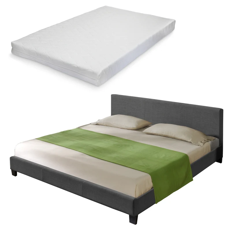 Modernes Stoffbett Bettgestell dunkelgrau CORIUM