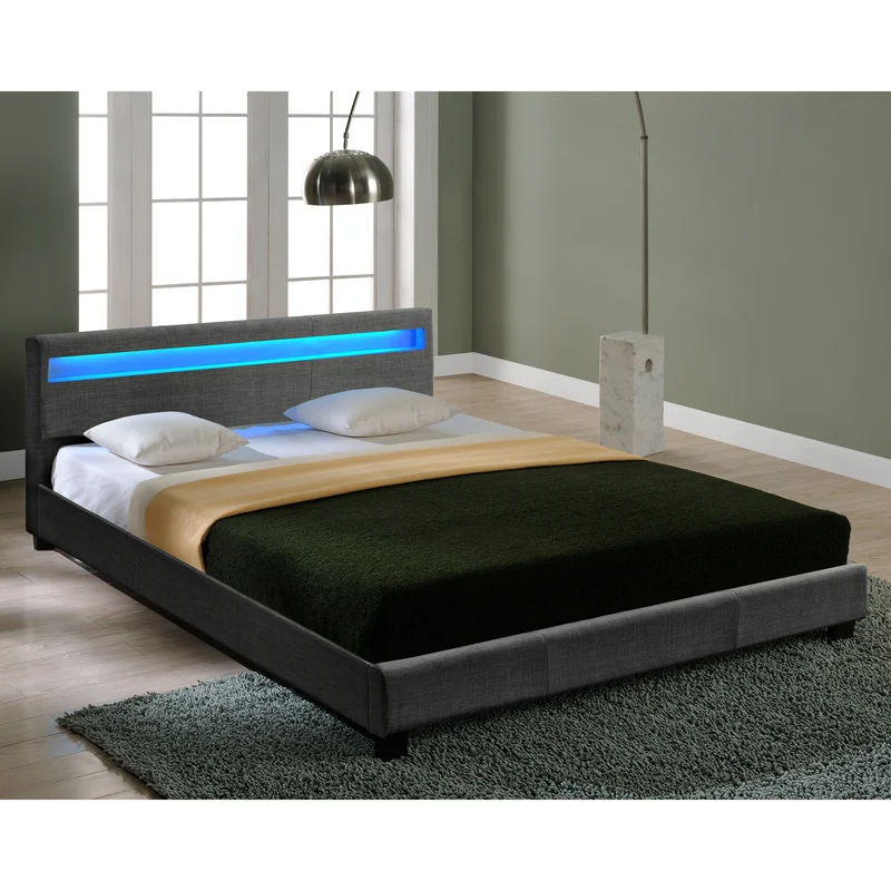 Modernes Stoffbett Bettgestell dunkelgrau CORIUM
