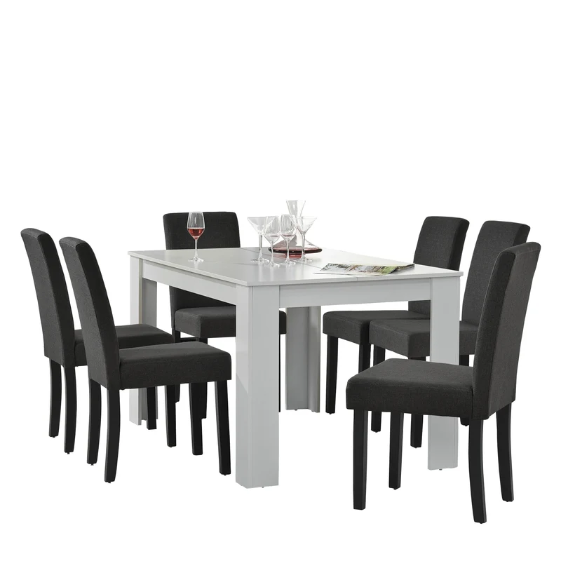 Essgruppe Kramfors (Set, 7-tlg) 140 x 90 cm versch. Farben [en.casa]