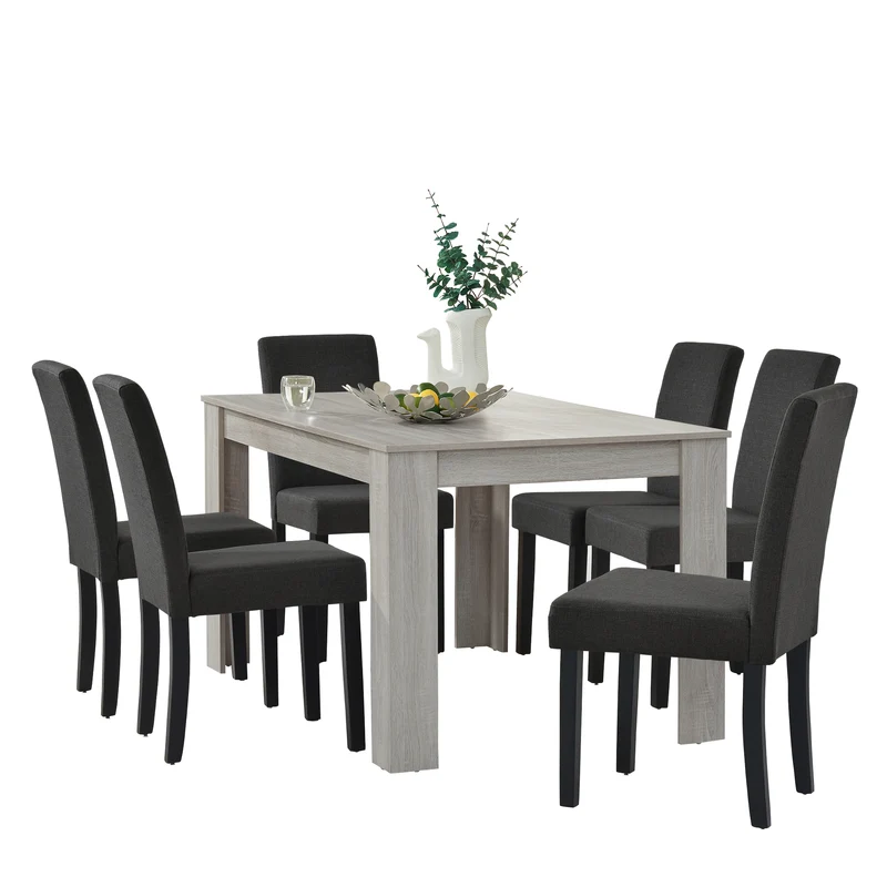 Essgruppe Kramfors (Set, 7-tlg) 140 x 90 cm versch. Farben [en.casa]