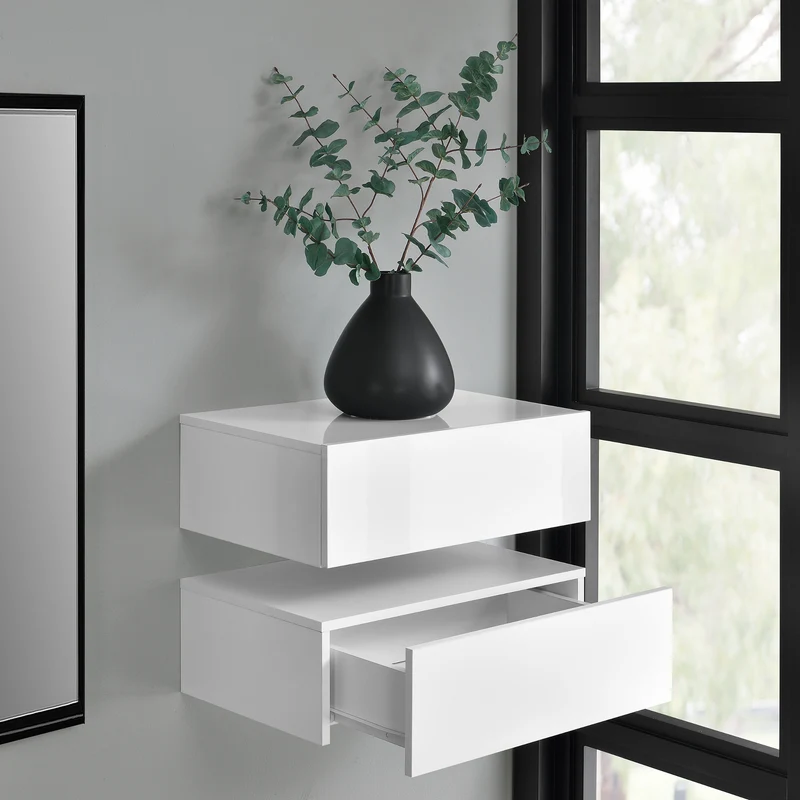Wandregal Oslo mit Schublade 46x30x15cm versch. Farben [en.casa]
