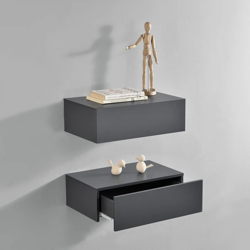 Wandregal Oslo mit Schublade 46x30x15cm versch. Farben [en.casa]