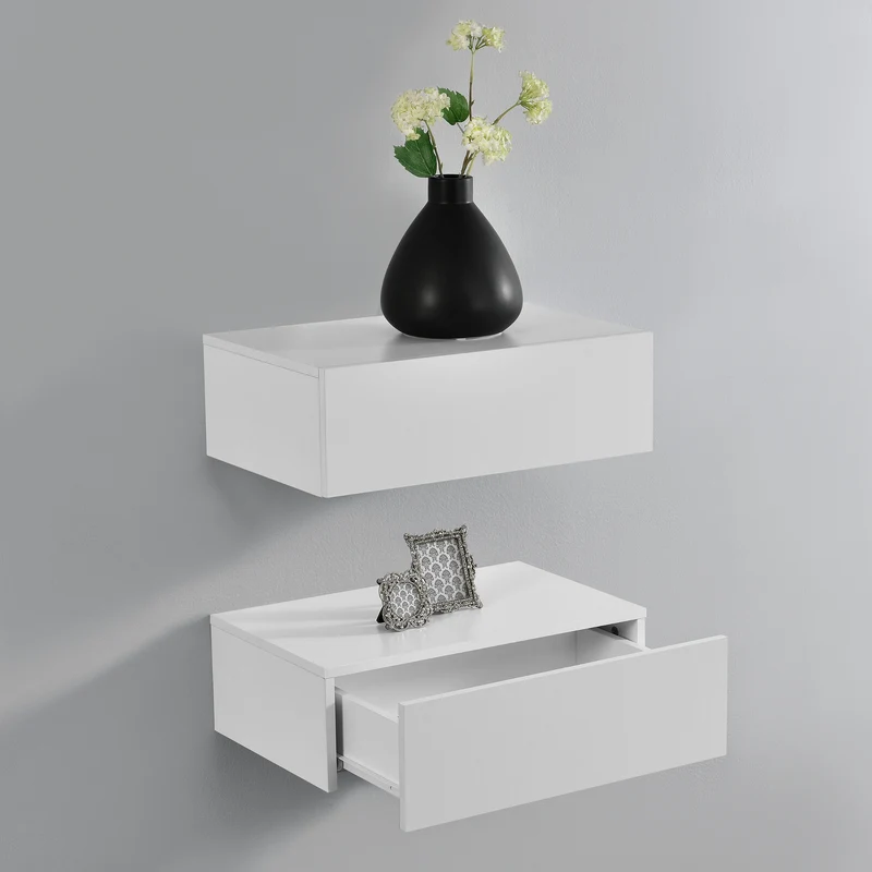 Wandregal Oslo mit Schublade 46x30x15cm versch. Farben [en.casa]