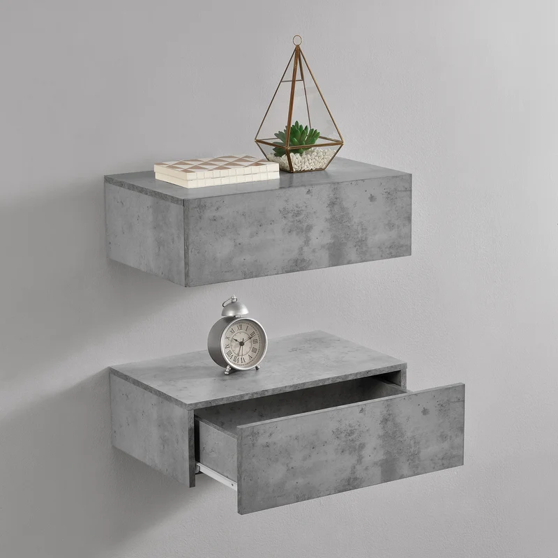 Wandregal Oslo mit Schublade 46x30x15cm versch. Farben [en.casa]