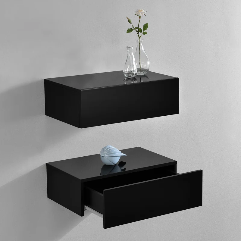 Wandregal Oslo mit Schublade 46x30x15cm versch. Farben [en.casa]