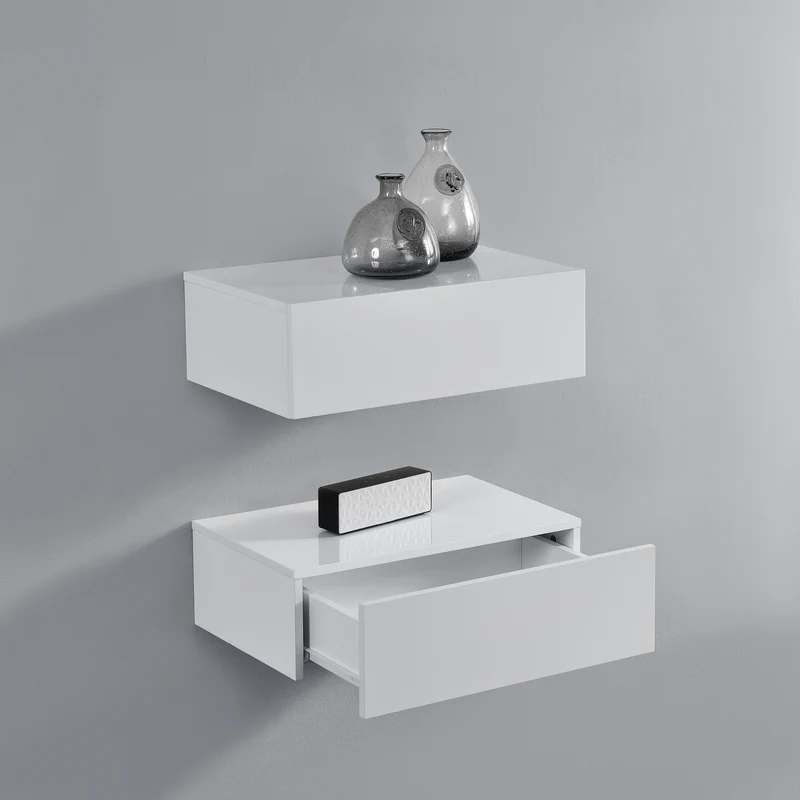 Wandregal Oslo mit Schublade 46x30x15cm versch. Farben [en.casa]