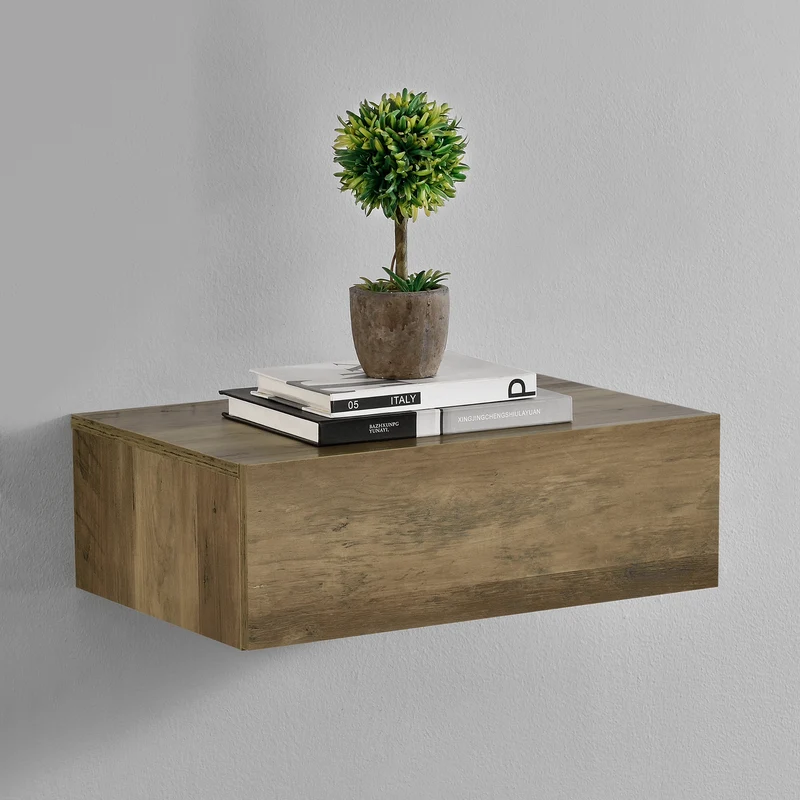 Wandregal Oslo mit Schublade 46x30x15cm versch. Farben [en.casa]