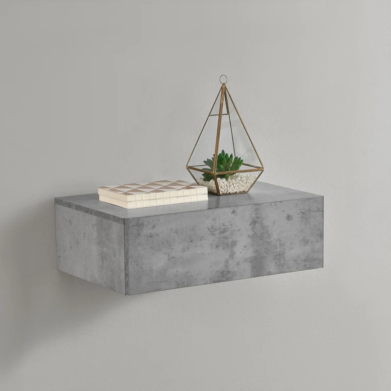 Wandregal Oslo mit Schublade 46x30x15cm versch. Farben [en.casa]