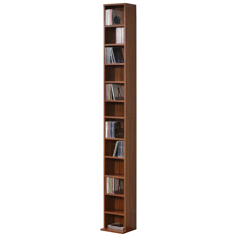 CD Regal Tynset 175x20x20 cm mit 12 Fächern [en.casa]