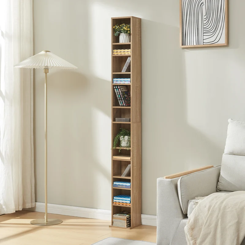CD Regal Tynset 175x20x20 cm mit 12 Fächern [en.casa]