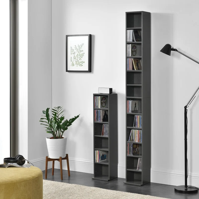 CD Regal Tynset 175x20x20 cm mit 12 Fächern [en.casa]