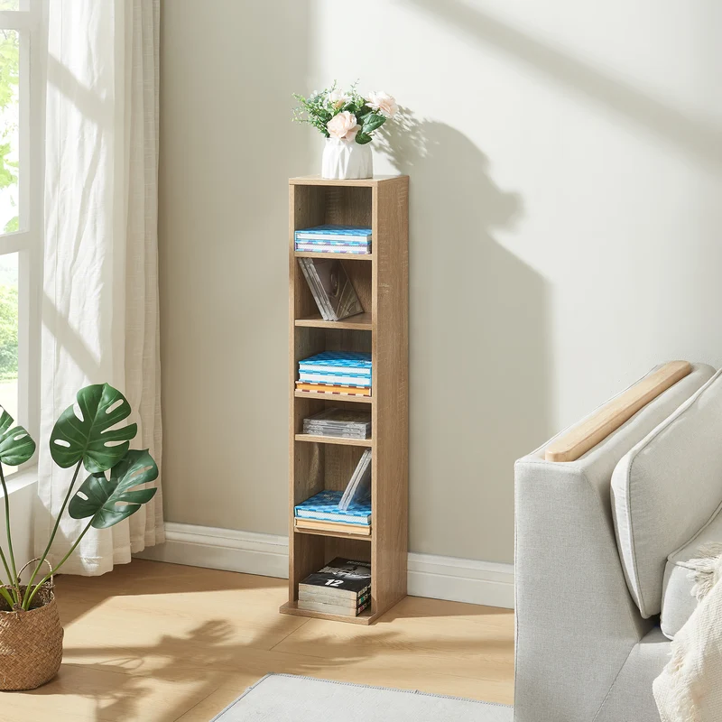 CD Regal Tynset 90x20x20 cm mit 6 Fächern [en.casa]