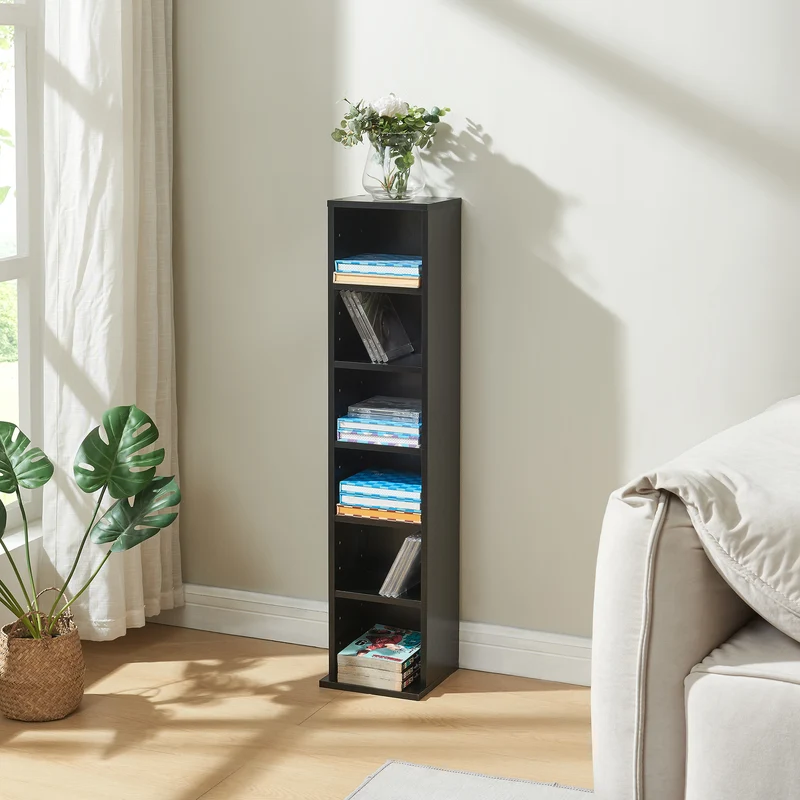 CD Regal Tynset 90x20x20 cm mit 6 Fächern [en.casa]