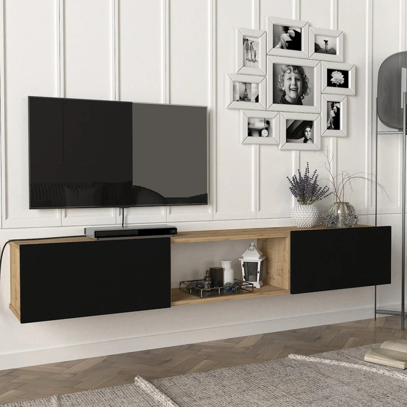 Fernsehschrank Paltamo 180x31x29,5cm in verschiedenen Farben [en.casa]