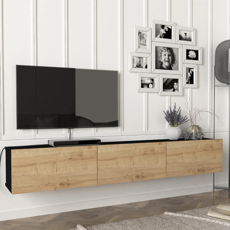Fernsehschrank Vihti 180x31x29,5cm in versch. Farben [en.casa]