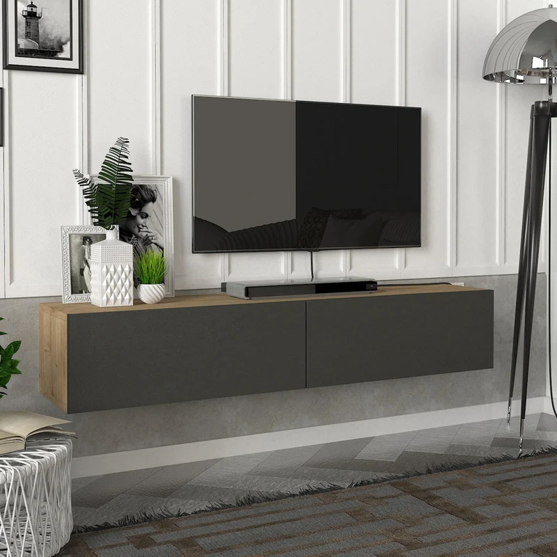 Fernsehschrank Toivakka 135x31x25cm in versch. Farben [en.casa]