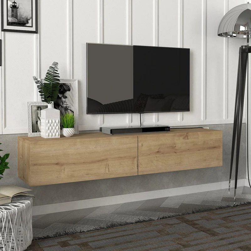 Fernsehschrank Toivakka 135x31x25cm in versch. Farben [en.casa]