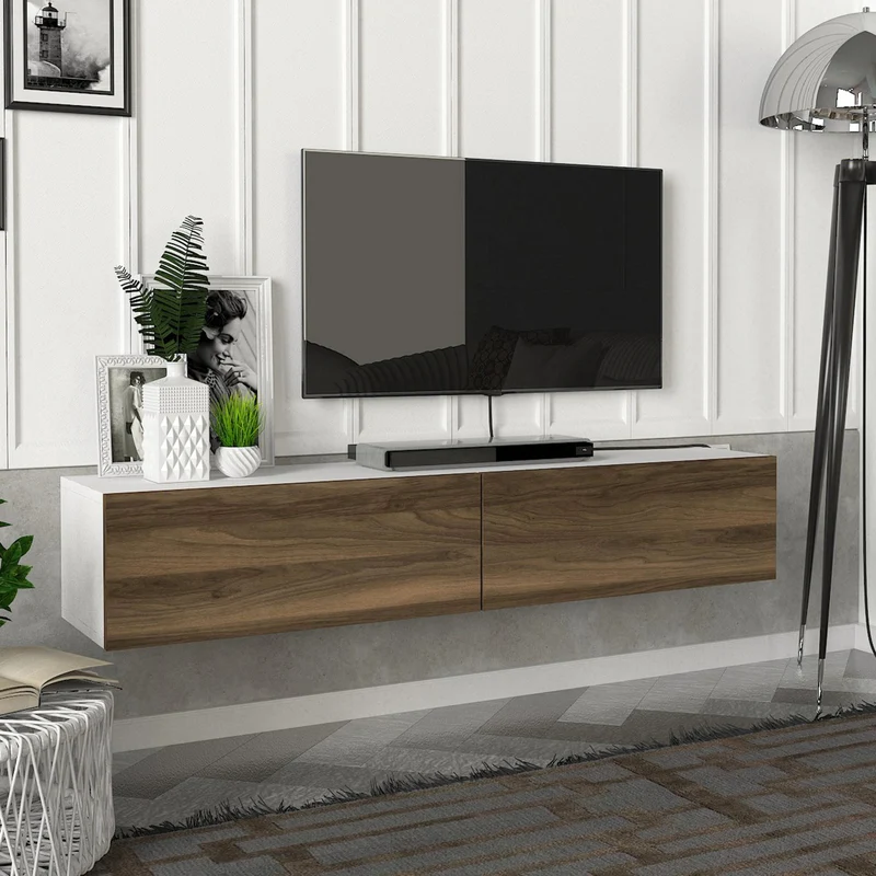 Fernsehschrank Toivakka 135x31x25cm in versch. Farben [en.casa]