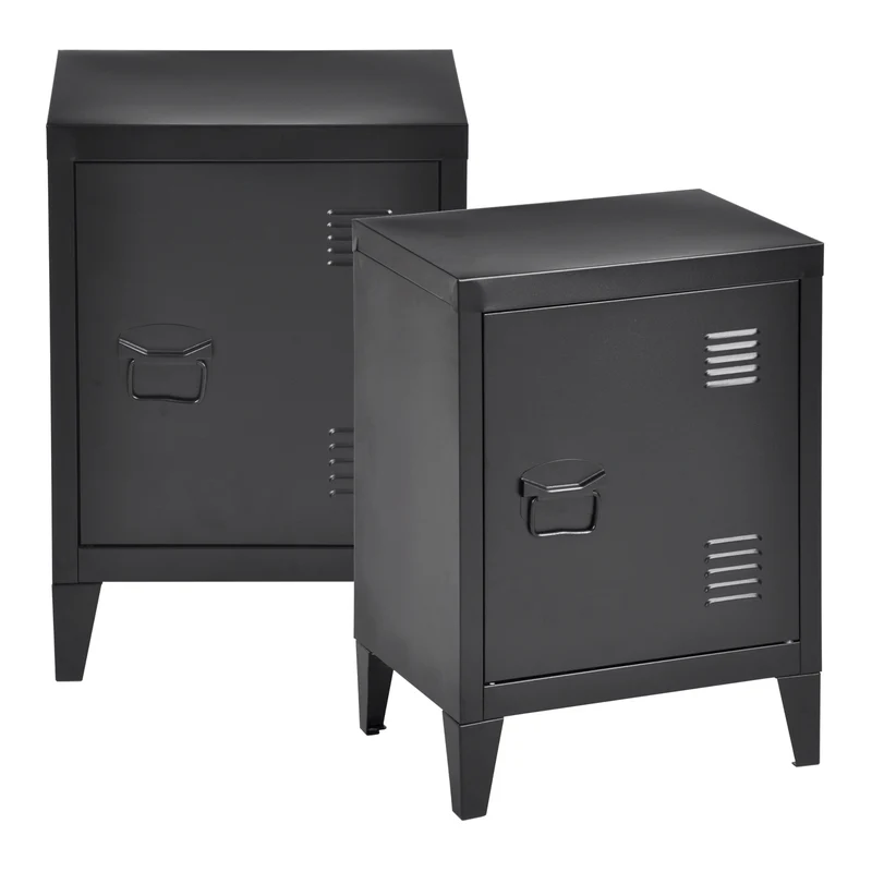 Nachtschrank Inari 2er Set Stahl [en.casa]