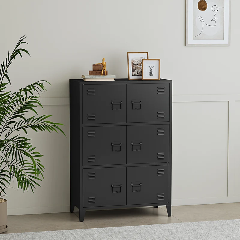 Büroschrank Hamina 113x80x40cm in versch. Farben [en.casa]