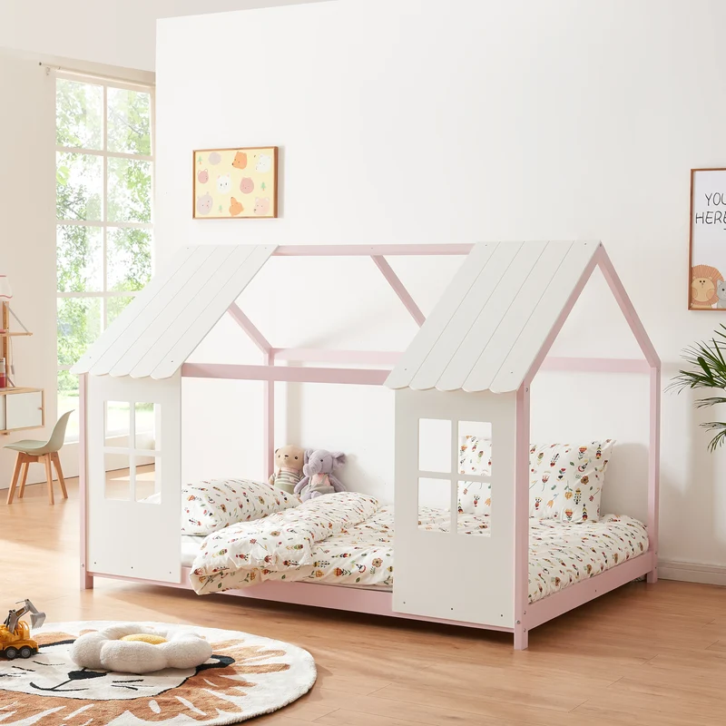 Halboffenes Kinderbett Tostedt versch. Größen und Farben [en.casa]