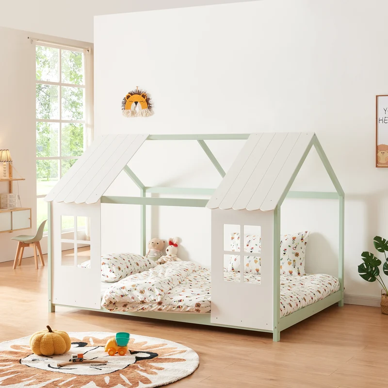 Halboffenes Kinderbett Tostedt versch. Größen und Farben [en.casa]