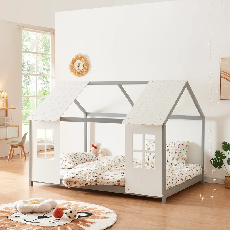 Halboffenes Kinderbett Tostedt versch. Größen und Farben [en.casa]