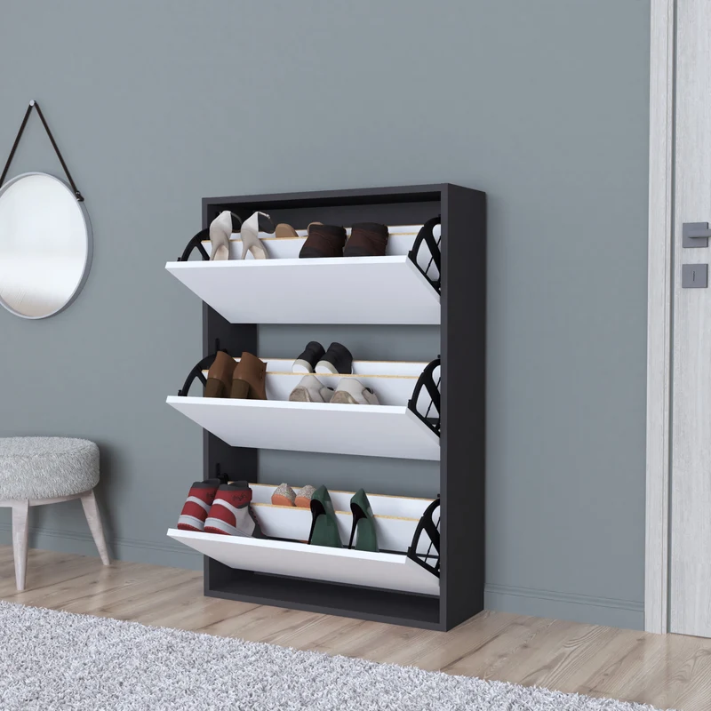 Schuhschrank Aurskog 110x73,5x24cm versch. Farben [en.casa]