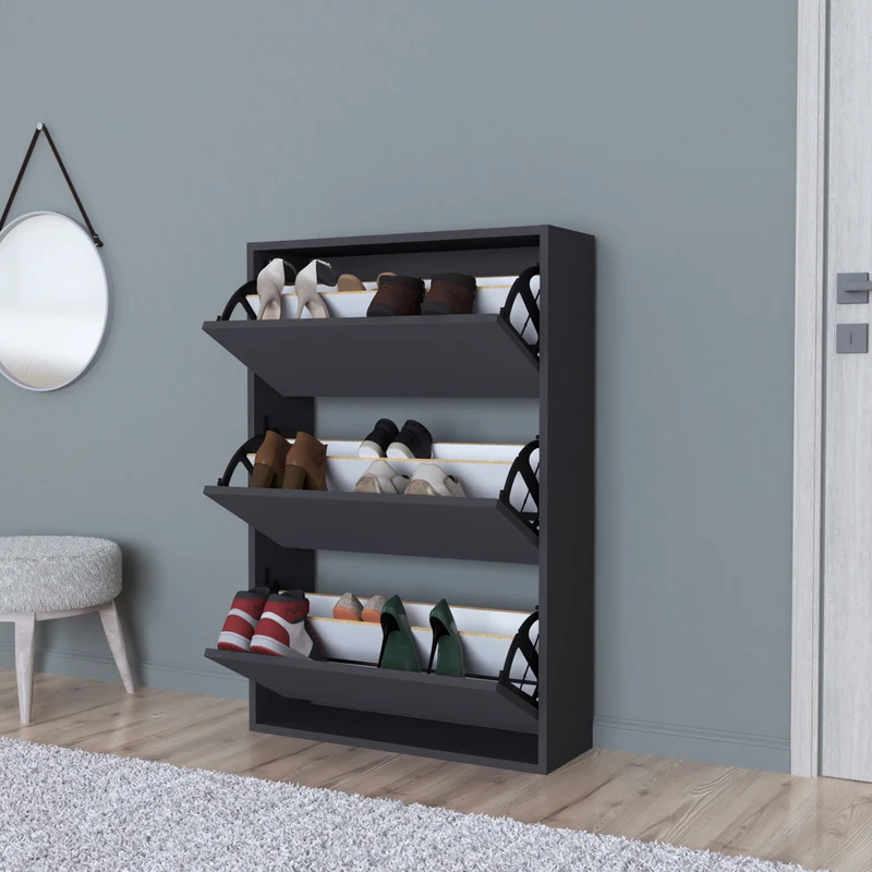 Schuhschrank Aurskog 110x73,5x24cm versch. Farben [en.casa]