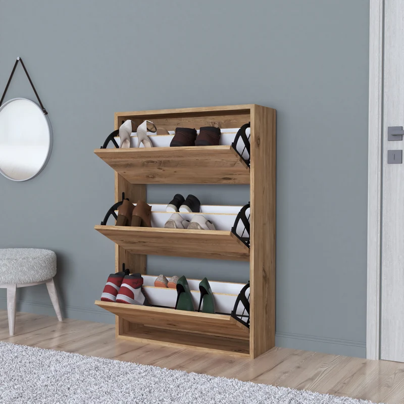 Schuhschrank Aurskog 110x73,5x24cm versch. Farben [en.casa]