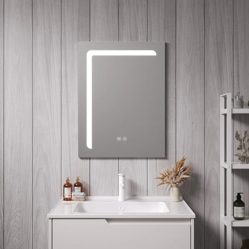 LED-Badspiegel Chambave Silberfarben in versch. Größen [pro.tec]