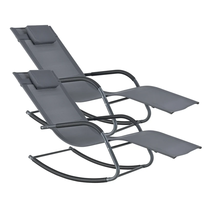 Sonnenliege Caracena 2er Set 147x63x89cm Schaukelliege in versch. Farben en.casa