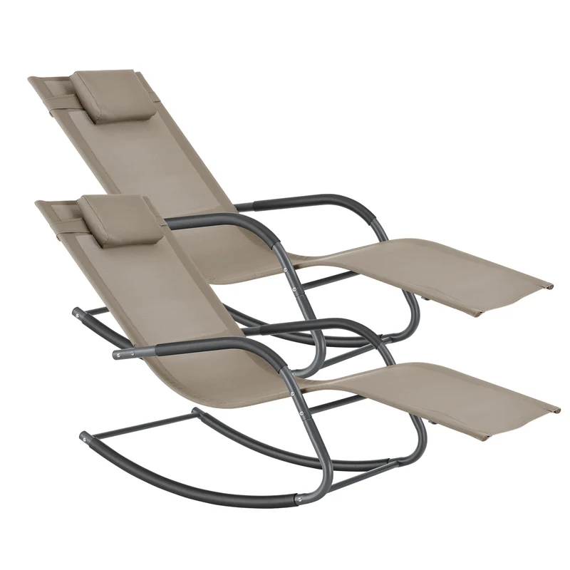 Sonnenliege Caracena 2er Set 147x63x89cm Schaukelliege in versch. Farben en.casa