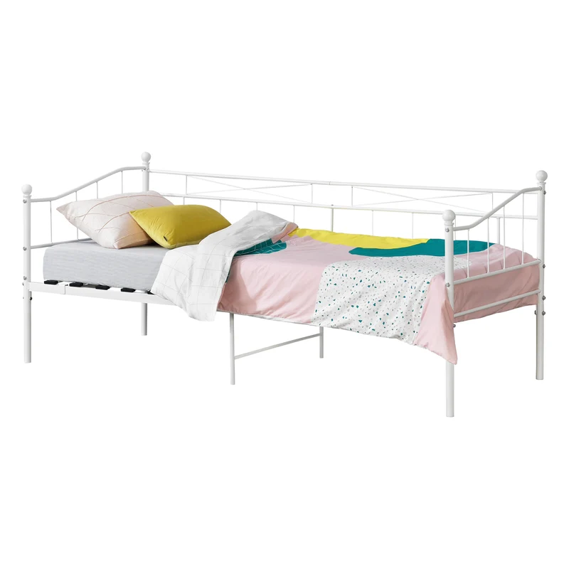 Metallbett Arjeplog 90x200 cm bis 150 kg versch. Farben en.casa