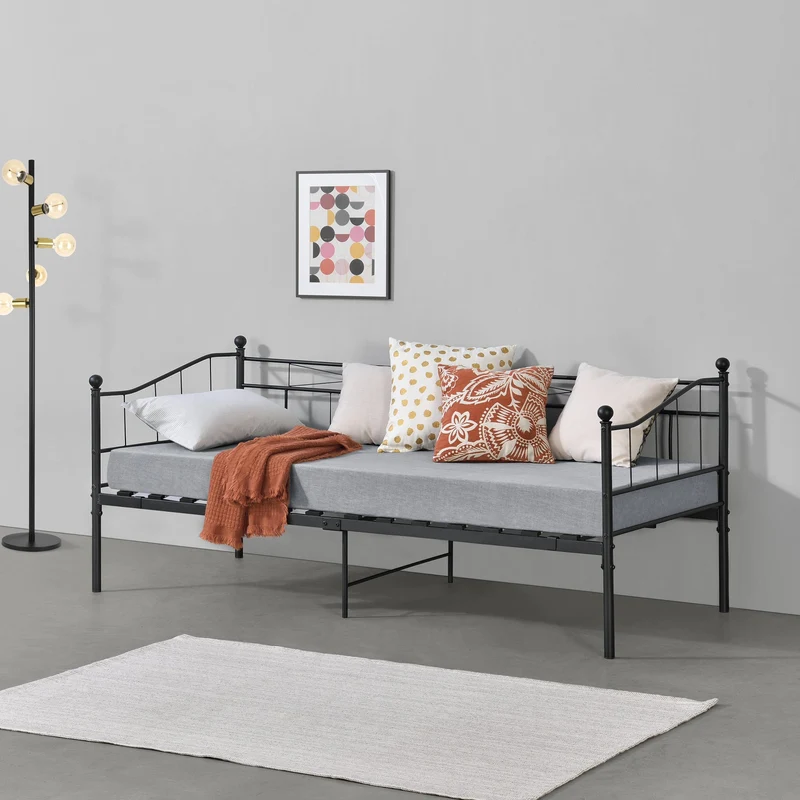 Metallbett Arjeplog 90x200 cm bis 150 kg versch. Farben en.casa