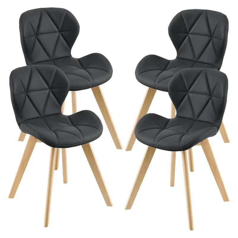 Esszimmerstuhl Älmhult 4-er Set 78x47x52 cm Kunstleder versch. Farben [en.casa]