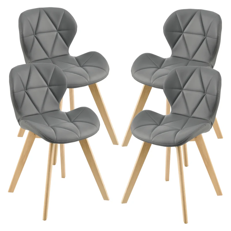 Esszimmerstuhl Älmhult 4-er Set 78x47x52 cm Kunstleder versch. Farben [en.casa]