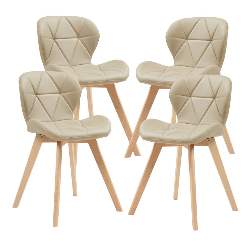 Esszimmerstuhl Älmhult 4-er Set 78x47x52 cm Kunstleder versch. Farben [en.casa]