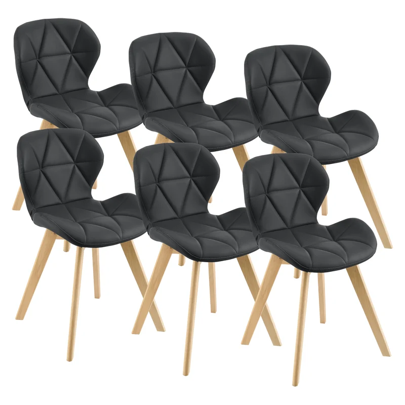 Esszimmerstuhl Älmhult 6-er Set 78x47x52 cm Kunstleder versch. Farben [en.casa]