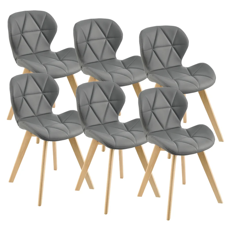 Esszimmerstuhl Älmhult 6-er Set 78x47x52 cm Kunstleder versch. Farben [en.casa]