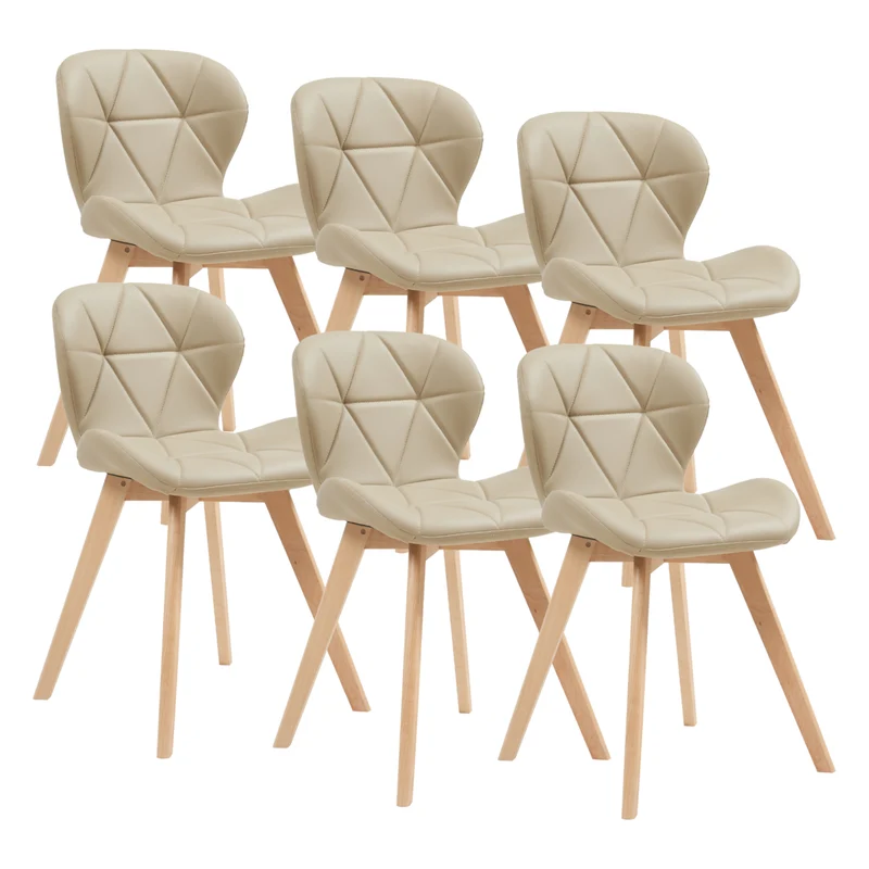 Esszimmerstuhl Älmhult 6-er Set 78x47x52 cm Kunstleder versch. Farben [en.casa]