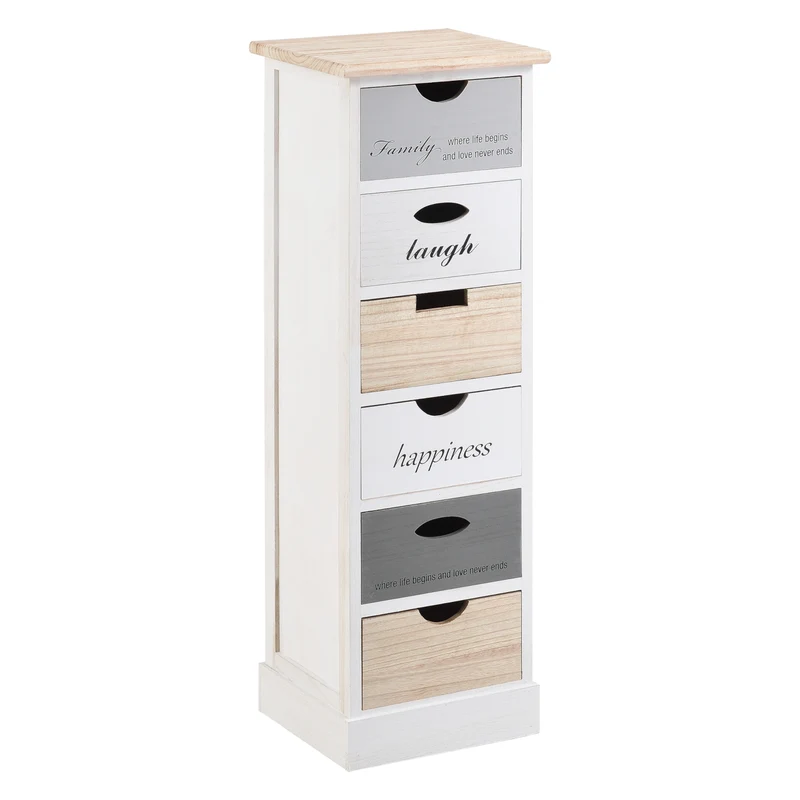 Kommode Salo mit 6 Schubladen 91x29x27cm in versch. Farben [en.casa]